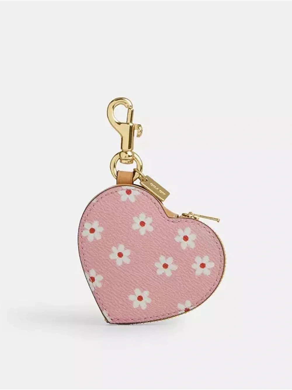 🎀COACH~Heart Bag Charm With Floral Print